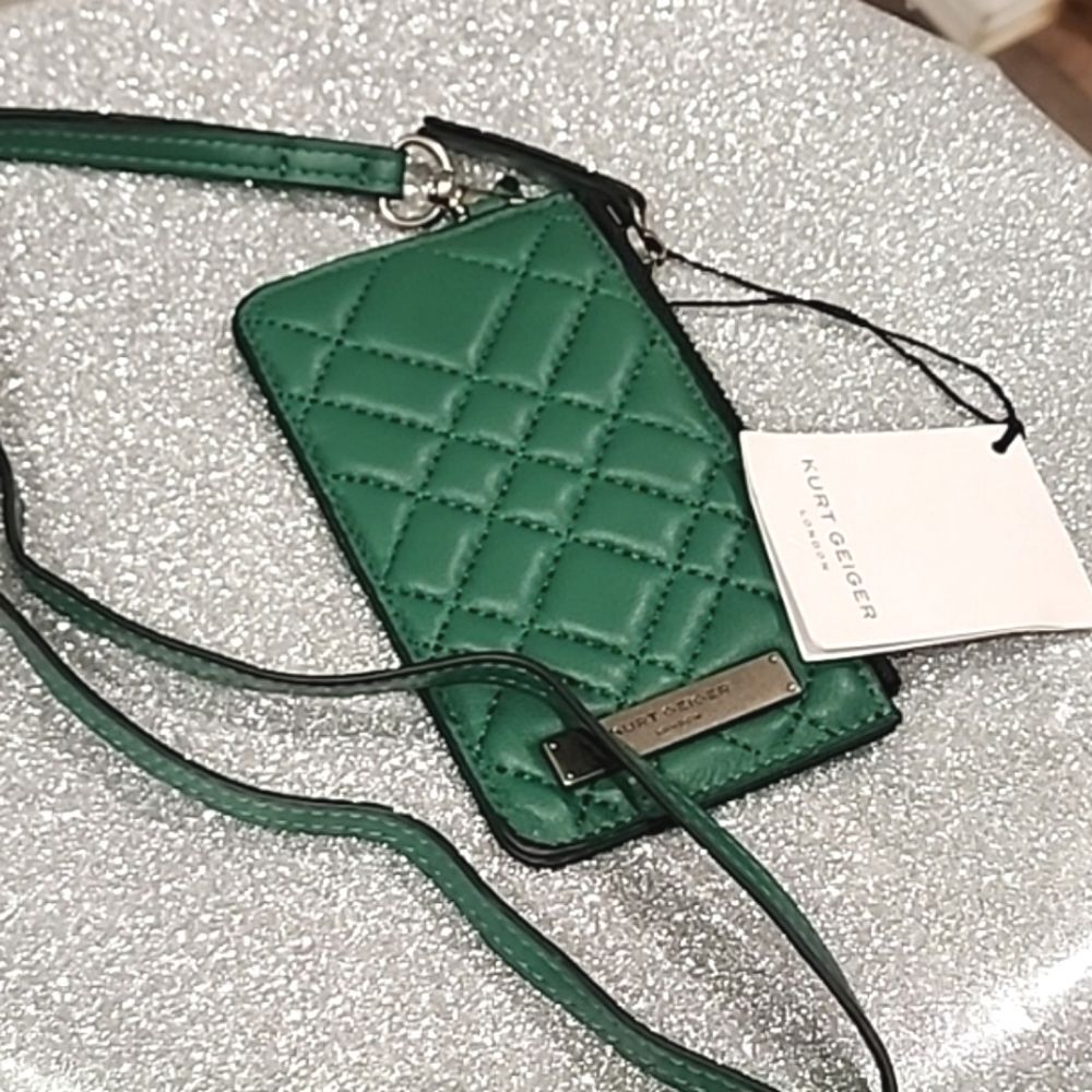 Kurt Geiger Green Quilted Wallet - Picture 7 of 9